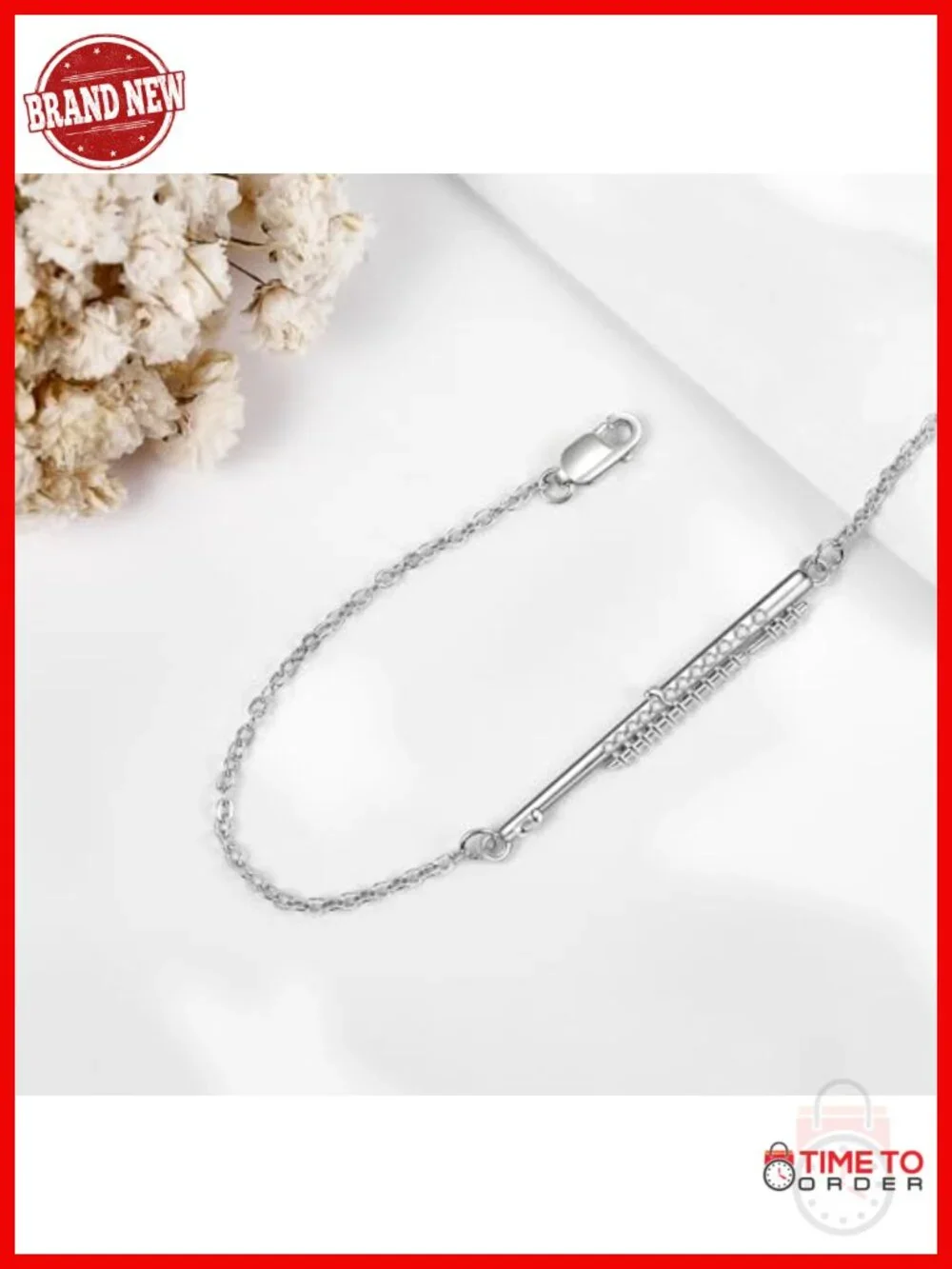 925 Sterling Silver Flute Bracelet Music Jewelry Gift
